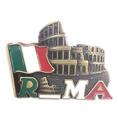 Colosseum Roma Italy Fridge Magnet World City 3D Metal Strong Souvenir Tourist Gift Chinese Magnet Hand Made Craft Creative Home and Kitchen Decoration Magnetic Sticker (Roma)