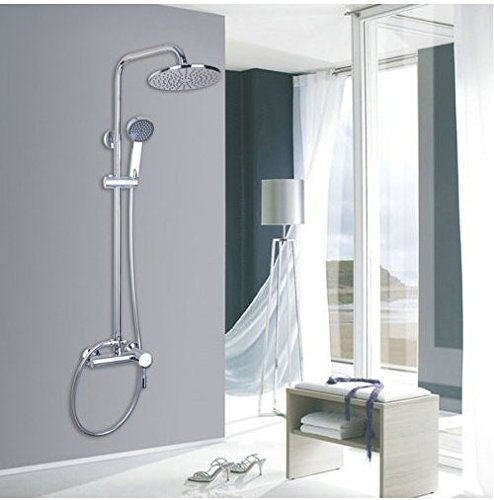 Robinet mitigeur de baignoire mural avec pomme de douche 20cm en laiton