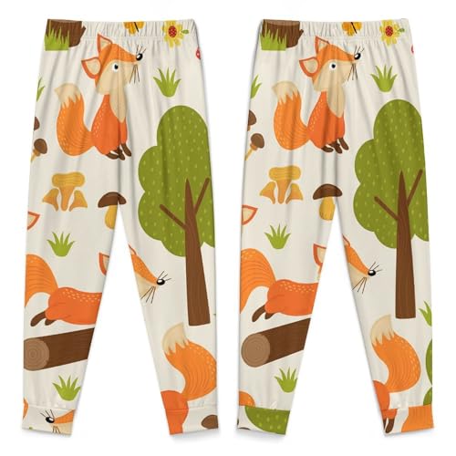 Autumn Forest with FoxesChildren's Pajama Set Round Neck Long Sleeve Top + Pants Two-piece Set160CM4