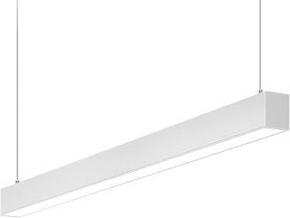 Barrina 5568-0-10V Series 4FT LED Linear Light, 45W 5CCT, White, 1 Pack | 2nd-Generation, Dimmable (Dimmer Not Included), 4500LM, Seamless Connection, Linkable Hanging Shop Light Fixture for Workshop
