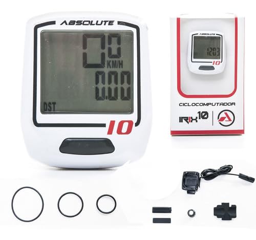 Absolute Irix 10 Ciclocomputador para Bicicleta, Velocímetro Digital, 10 Funções, 3,5 x 4,3 cm