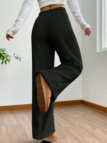 Image of KOTTY Women's Baggy Formal Black Pants | Elegant Straight Fit Trousers for Office & Casual Wear | Trendy High Waist Bottoms