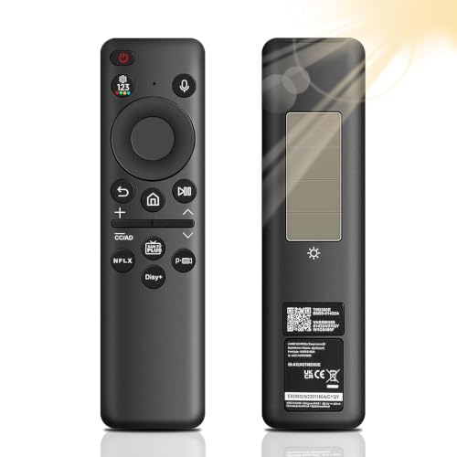 Telecomando di ricambio per Samsung, BN59-01432A a ricarica solare, telecomando vocale per Samsung Smart TV, universale per telecomandi Sam-Sung TV Neo LED Smart 4K HD TV, nero