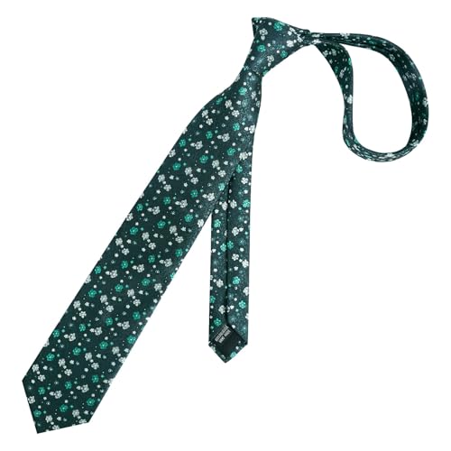 Image of Alizeal Mens 3.15inches Exquisite Floral Tie with Small Flower Printed Pocket Square