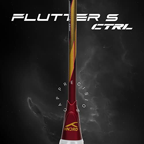 Image of Hundred Flutter S CTRL Carbon Fibre Strung Badminton Racket with Full Racket Cover for Intermediate Players