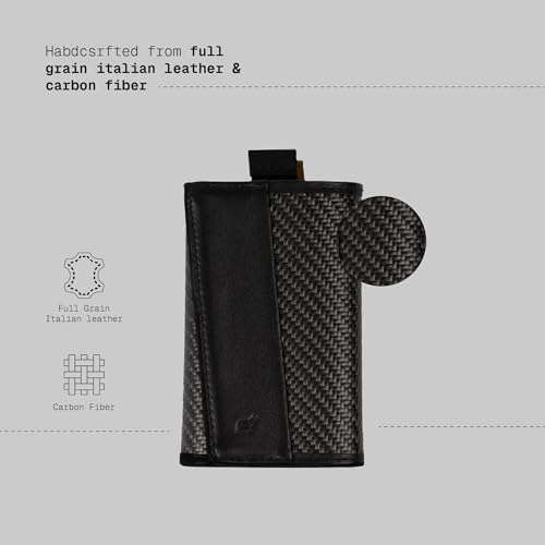 Image of The Frenchie Co. - Speed Wallet - Carbon fiber & full-grain Italian leather - Ultra-slim RFID blocking front pocket wallet - Quick-access minimalist card holder for men & women