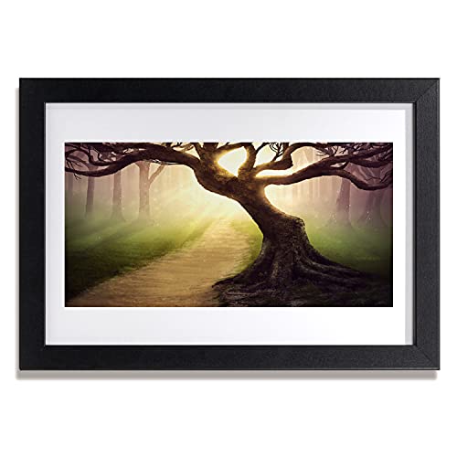 Cadre en MDF avec image photo arbre rayons soleil format compact 30x20 cm
