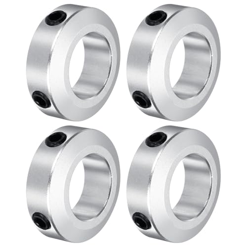 QUARKZMAN Aluminium Stellringe 18 mm Innendurchmesser Klemmring Silber Wellensicherungsring Bohrung Set-Schrauben-Stil Klemmringe Tiefenanschlag für Bohrer Auto Robotik Fertigung 4 Stück