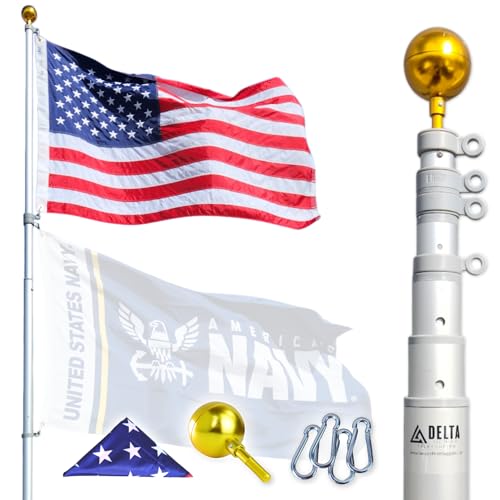 Service First Heavy Duty Telescoping Flagpole Kit (25...