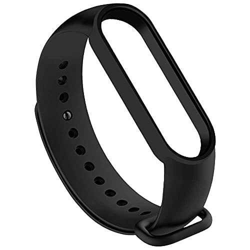 OcioDual Correa de Repuesto Compatible con Xiaomi Mi Band 6 5 Amazfit Band 5 Negra Recambio Silicona Suave Flexible Pulsera Brazalete