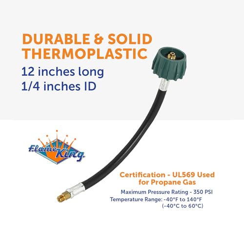 image for Flame King E12INPT-X2 2-Pack 12-inch Pigtail Hose Connectors, 1/4