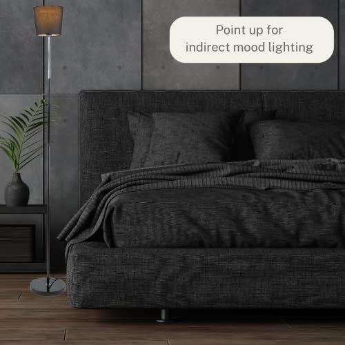 Lightaccents Everly Black Floor Lamp With Chrome Adjustable Gooseneck Head Lamp And Black Fabric Drum Lamp Shade Flexible Reading Floor Lamp Floor Lamp For Bedroom Lamp For Living Room (Black) #TOP7