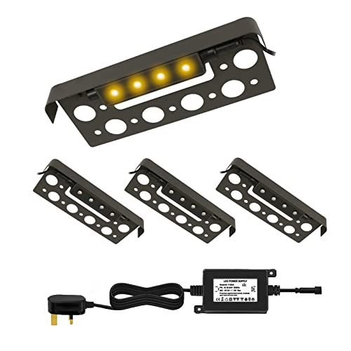 YZGWZLD LED-Hardscape-Beleuchtung, 1,5 W Haltewandleuchten, Niederspannungs-Paver-Licht, DC12 V Stufenlichter für Außenbereich, IP65 wasserdichte Landschaftslichter für Deck, Weg (warmweiß) Cover