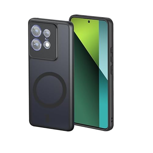 For Motorola Moto Edge 50 Pro/50S Pro 用 ケース 半透明のデザイン 耐衝撃 傷に強い背面 マグネット搭載 MagSafe対応 マット感ケース 米軍MIL規格取得 ハイブリット TPUバンパー PCマイクロドット加工 黄