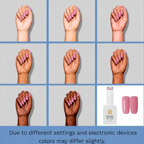 Image of BOLT BEE 15ML Gel Nail Polish 1Pc Clear Pink Glitter Nail Polish Soak Off UV LED Nail Gel Polish Nail Art Starter Manicure Salon DIY at Home, 0.5 OZ (1) (99)