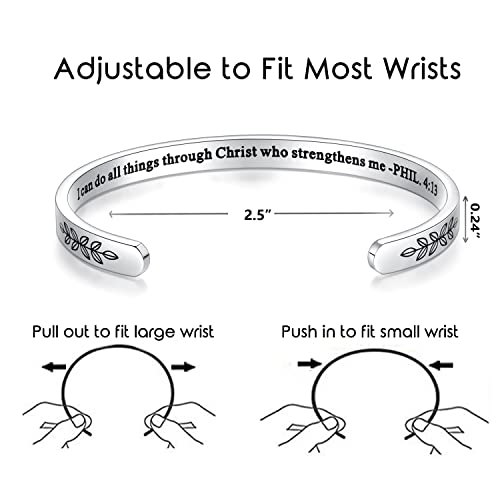 Confirmation Gifts For Teenage Girl First Communion Gifts For Girls Teens Baptism Bible Verse Jewelry Religious Christian Bracelets For Women Graduation Christmas Inspirational Spiritual Cuff Easter #TOP4