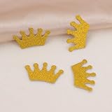 Efavormart 300 Pcs Gold Glitter Princess Crown Paper Confetti, Baby Shower Party Table Scatters - Double Sided