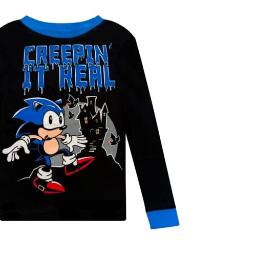 Sonic The Hedgehog Kids Halloween Pajamas - Boys 2 Piece Soft PJ Set For Holiday - Long Sleeve Top & Pants - Official License3
