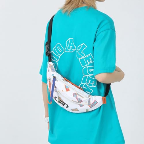 Image of GUSTAVE Waist Bags for Men Women, Fanny Packs Women Cross Body Bag Waist Pouch for Women Chest Bag for Men Women for Commuting, Travel, Outdoor Activities, Cycling(white)