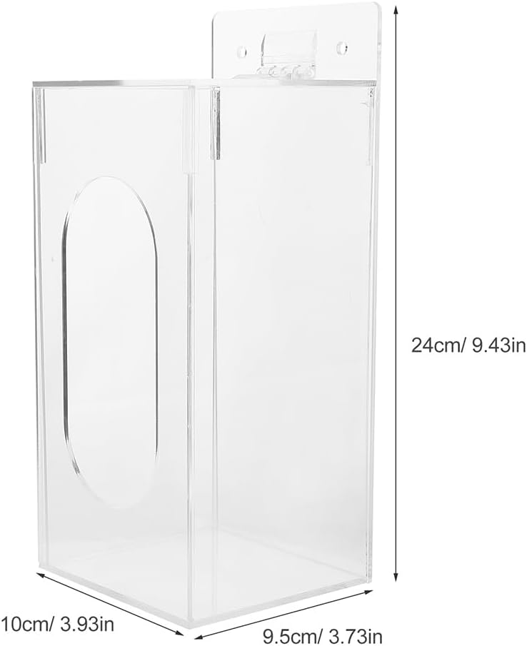 Wall Mount Glove Box Holder Dispenser Acrylic Storage Organizer for Gloves and Masks with Dual Compartments 9.44X3.93X3.74 in Space Saving Sanitation Tool Case