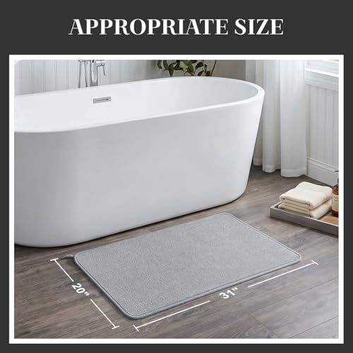 MontVoo Super Absorbent Bath Mat, Low-Profile Bathroom Rug, Breathable Quick Dry Bathroom Mats for Floor, Machine Washable Thin Bath Rug for in Front of Sink Bathtub,Outside Shower,Grey, 17"x24" - image 7