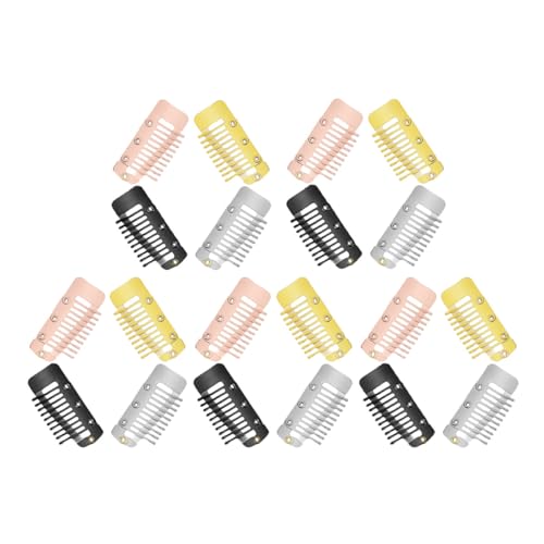 Clips pequeños para extensiones de pelo y boinas pinzas de peluca negras marrones y doradas 20 uds