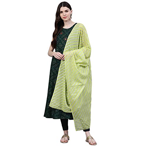 Image of Stylum Women's Printed Rayon Flared Kurta Dupatta Set