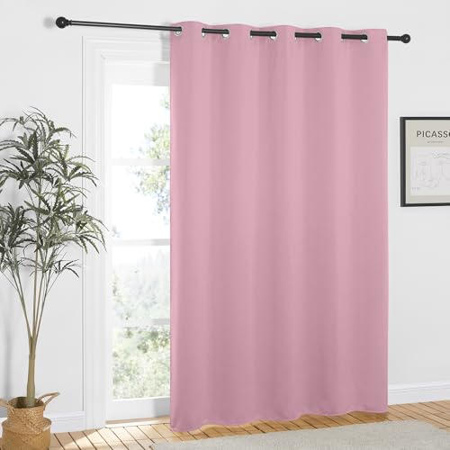 NICETOWN Rouge Pink Blackout Curtains 84 inch Length, Grommet Top Room Darkening Drapes for Bedroom Living Room, Light Blocking Window Covering for Privacy (W66 x L84 Inch, 1 Panel)