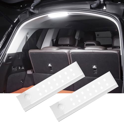 SEKIDAR 車室内灯 車のルーフライト 2個入り 小型軽量 LEDセンサー バーライト 充電式 2列のランプビーズ キャビネット マグネット内蔵 車内照明 足元灯 高感度 高輝度 超寿命