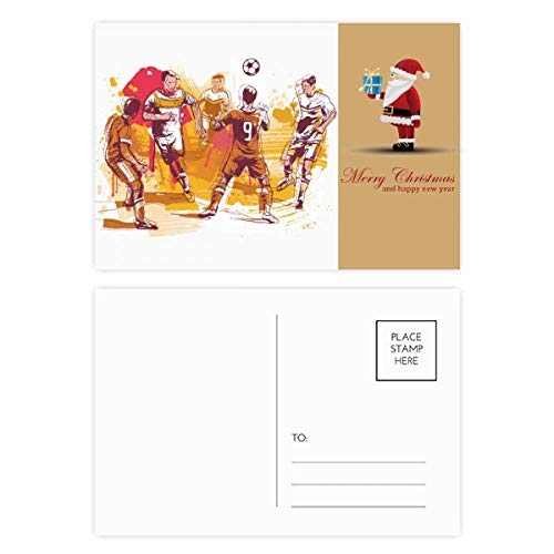 Cartes postales football et père Noël de fin d'année pour les vœux du club