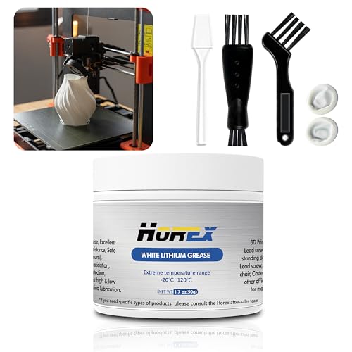 Horex 3D Printer Lithium Grease 50g Lubricant Printing Machine Lead Screw Gear Reduce Noise CNC Axis Linear Rail Guide Metal Motor Track for En der 3 5 V3 SE Office Home Accessories Equipment