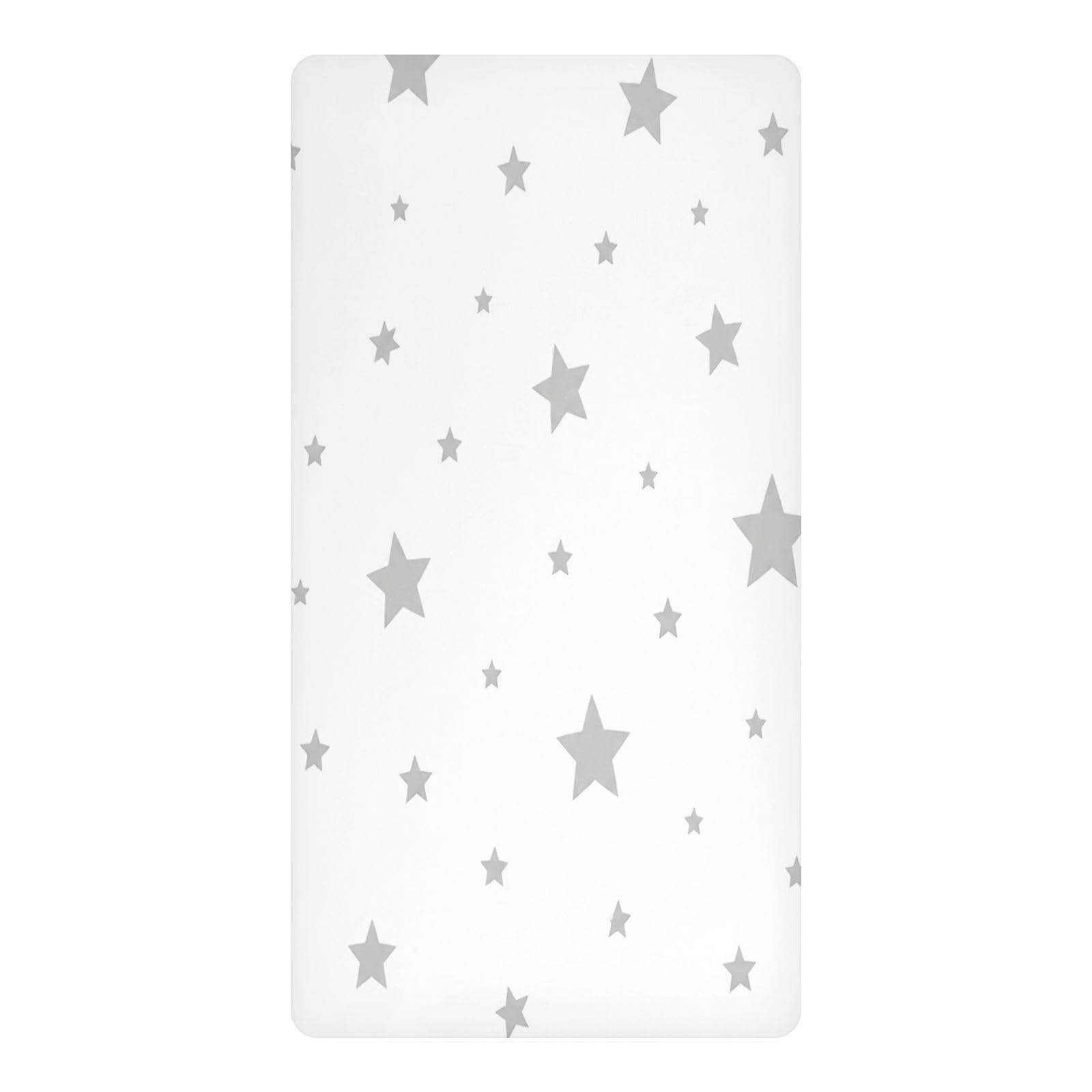 BOESI Grey Stars Waterproof Crib Sheet,Fitted Mattress Protector