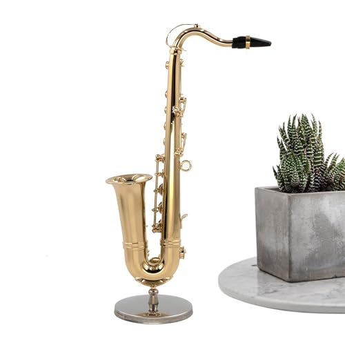 Décoration maison saxophone miniature, réplique ornement instrument de musique