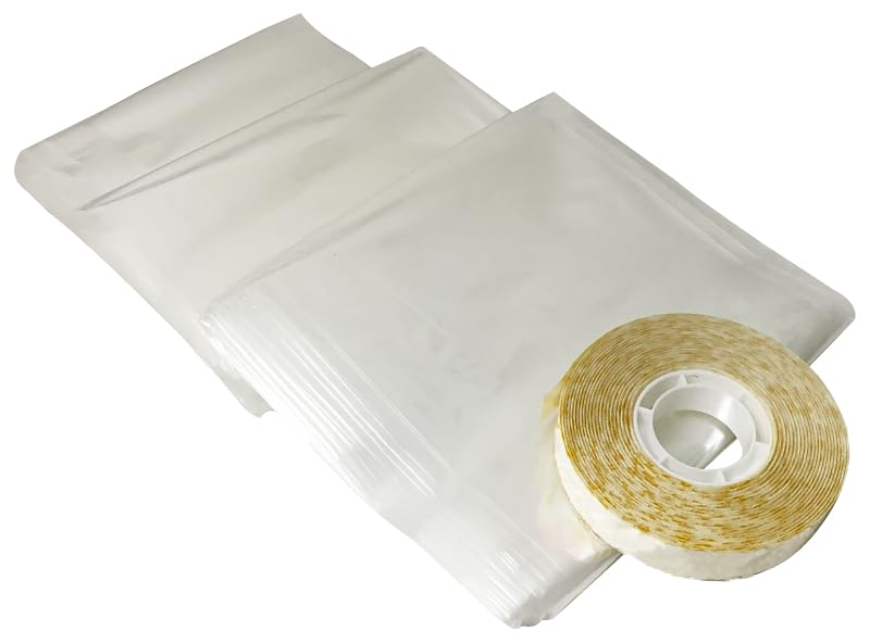 Rocky Mountain Goods Window Insulation Kit for Winter - 42” X 62”- Clear Sealer Plastic Winterizing Shrink Covering to Block Cold Air - Double Faced