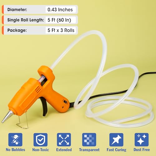 3 Pack Hot Glue Sticks Rolls, Full Size 5 FT Long x 0.43" Diameter Glue Sticks for Glue Gun, Widely Used in Wood, Metal, Glass, Plastic, Floral, Fabric, and More - Image 2