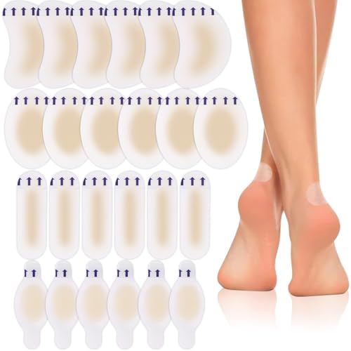 24 Tiritas para Ampollas y Rozaduras, Apósitos Hidrocoloides de Gel