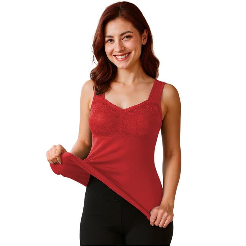 Thermal Tank Top Womens Fleece Lined Underwear Tops Undershirt for Sando Wool Cami Warm Base Layer Vest Scoop Neck-image-42