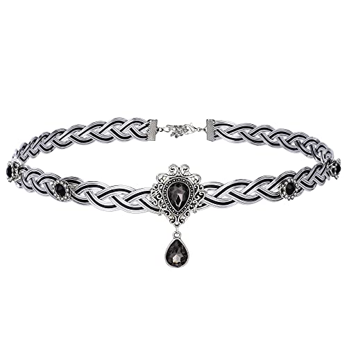 Coteeza Handmade Viking Crown Fairy Circlet Headpiece Medieval Crystal Rhinestone Tiara Renaissance Headband Festival Costume Hair Accessory For Women Men Cosplay Wedding Carnival Party #TOP9