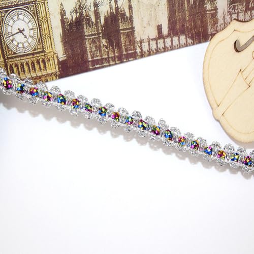 CABODYALS 20M 12mm Metallic Braid Lace Trim Silver Polyester Colorful Woven Braided Ribbon Decorative Fabric Upholstery Gimp Trimming for Jewellery Making Sewing Curtain Slipcover Craft Decor Supply - Image 3