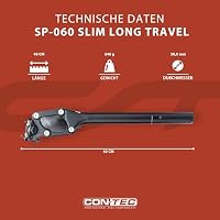 CONTEC Federsattelstütze SP-060 Slim Long Travel, Parallelogramm, 36 mm Federweg, Aluminium, für MTB und Tourenfahrrad, Schwarz – Ansicht 4