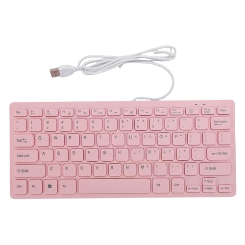 Tastiera Rosa Piccola Ultra Compact 78 Keys Lingua Tedesca o Inglese per PC per Laptop in Ufficio Viaggio Gioco Versione inglese