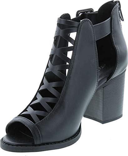 Image of Soda Aran ~ Women Open Toe Crisscross Straps Back Zipper High Heel Fashion Sandal with Adjustable Ankle Strap