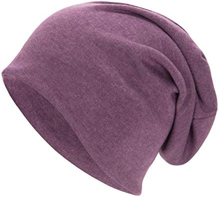 Zando Beanie for Men Skull Cap Cotton Knit Slouchy Beanie Hat for Women Unisex Baggy Lightweight Hip-Hop Beanie 1 Purple One Size