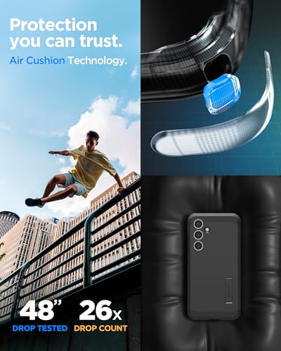 Image of Spigen for Galaxy S24 FE Case, Tough Armor MagFit [Kickstand] [Compatible with MagSafe] [Military-Grade Protection] - Black