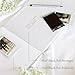 Wedding Guest Book With Clear Photo Corners Self Adhesive Stickers - Linen Photo Guestbook to Sign at Bridal Shower or Wedding Reception Party - 100 Pages - Half Blank and Lined Thick Paper Books