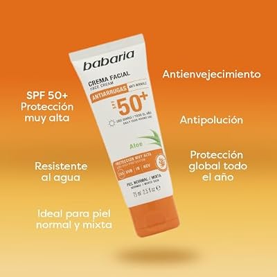 Babaria Aloe Vera Facial Sun Cream SPF 50 + UVA / UVB 75ml