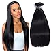Amella Hair Brazilian Straight Virgin Hair (14" 16" 18",300g) 8A 100% Unprocessed Brazilian Straight Virgin Hair Extension Weaves Natural Black Color