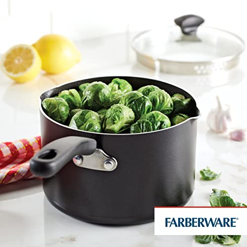 Farberware Cookstart DiamondMax Nonstick Straining Saucepan, 3-Quart, Black - image 2