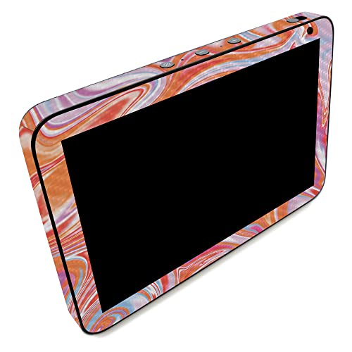 Image of MightySkins Carbon Fiber Skin Compatible with Amazon Echo Show 8 (Gen 2) - Orange Swirl | Protective, Durable Textured Carbon Fiber Finish | Easy to Apply | Made in The USA