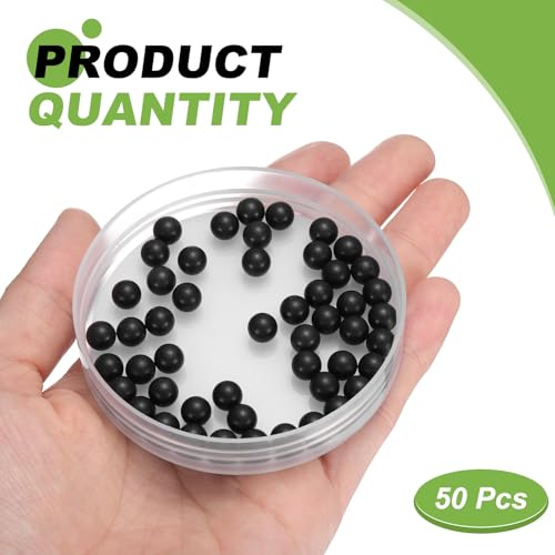 QUARKZMAN 50Stk POM Kunststoff Lagerkugeln 1/4 6.35mm Feste Kunststoffkugeln G2 Präzision Polypropylen Mini Kugeln Schwarz